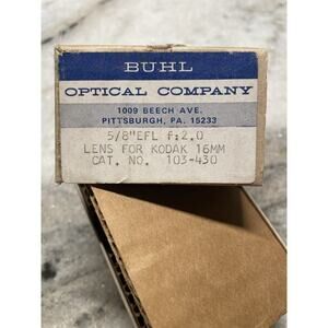 Buhl Optical Company 5/8” EFL f 2.0 Lens for Kodak 16mm 103-430 Projector